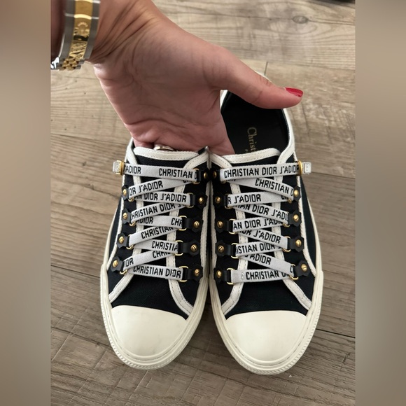 Dior walk ‘n’ Dior trainers black white gold size 7 37 - Picture 7 of 8